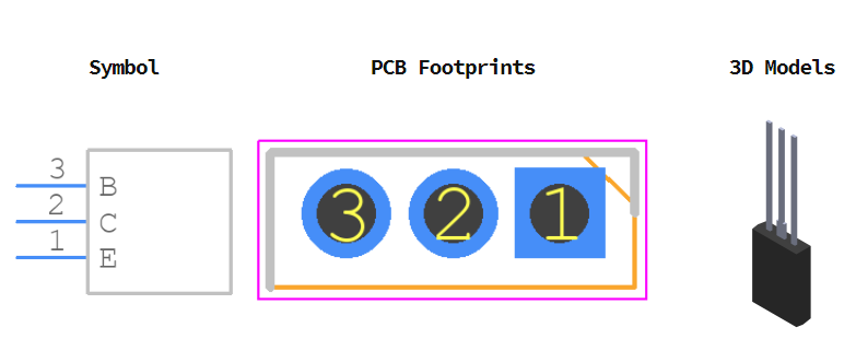 MJE350引脚图和PCB焊盘图