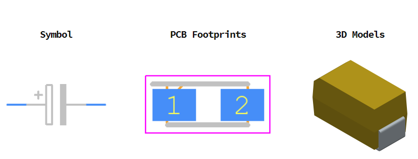 T491A104K035AT引脚图和PCB焊盘图