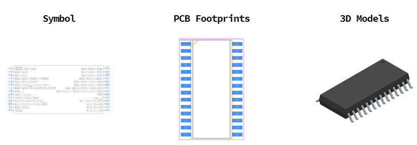 PIC18F2550-I/SO引脚图和PCB焊盘图