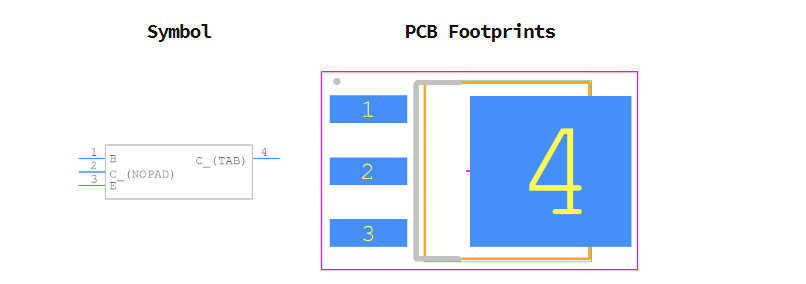 MJD44H11T4G引脚图和PCB焊盘图