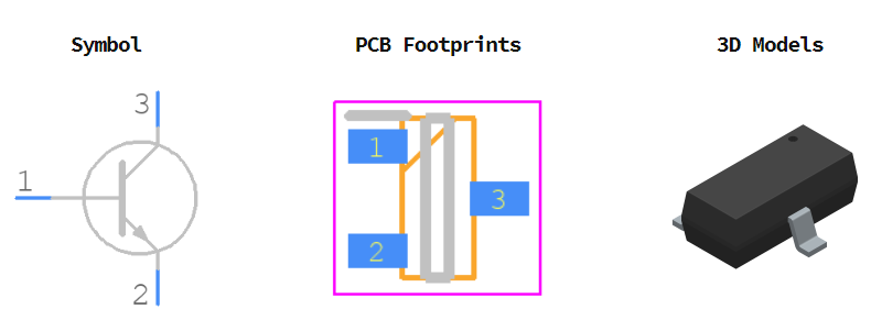 PMBT3904引脚图和PCB焊盘图