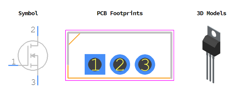 IRF640PBF引脚图和PCB焊盘图