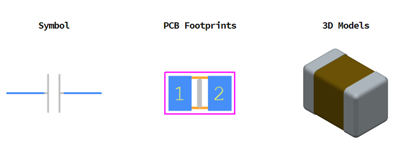 GRM21BR71A106KE51L引脚图和PCB焊盘图