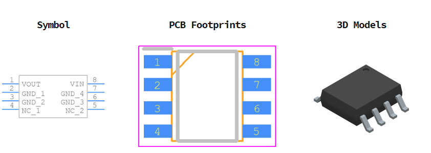 MC78L05ACDR2G引脚图和PCB焊盘图
