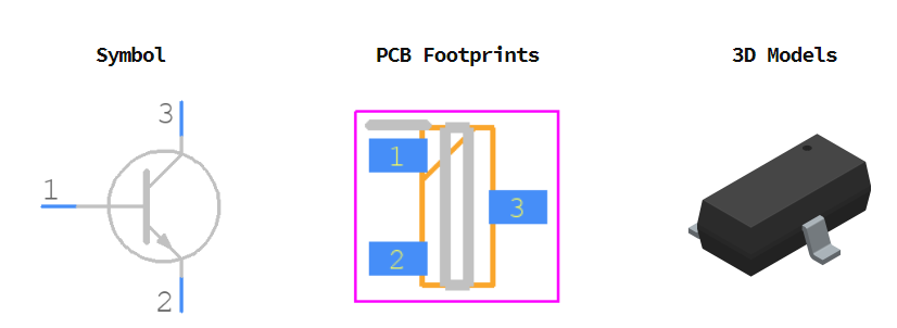 BC847,215引脚图和PCB焊盘图