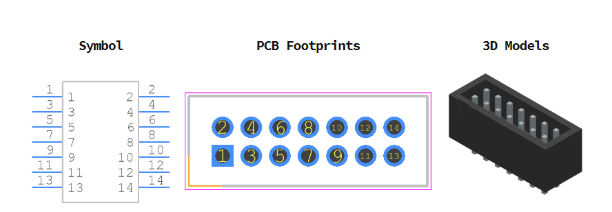 87831-1420引脚图和PCB焊盘图