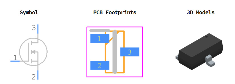 IRLML0060TRPBF引脚图和PCB焊盘图