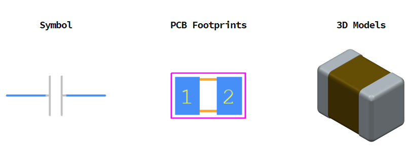 GRM21BR61A476ME15L引脚图和PCB焊盘图