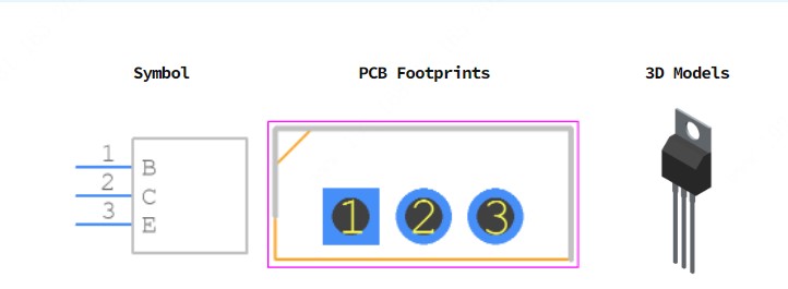 TIP127引脚图和PCB焊盘图