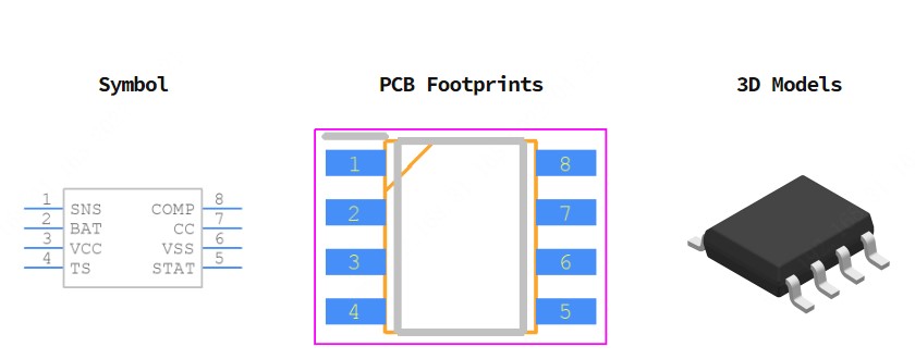 BQ2057WSN引脚图和PCB焊盘图