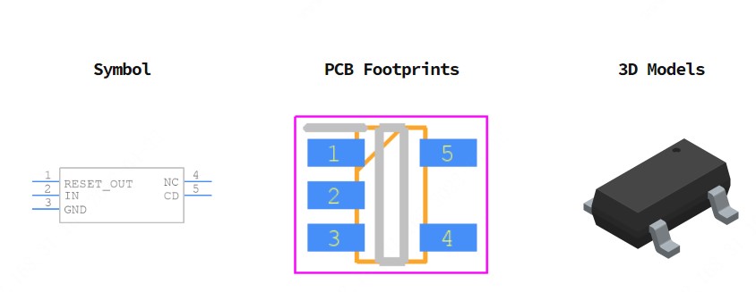 NCP303LSN30T1G引脚图和PCB焊盘图