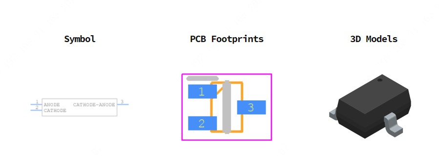 BAT54SWT1G引脚图和PCB焊盘图