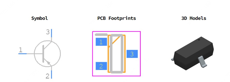MMBT5401-7-F引脚图和PCB焊盘图