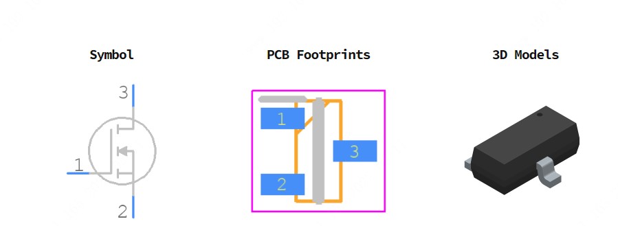 BSS138L引脚图和PCB焊盘图