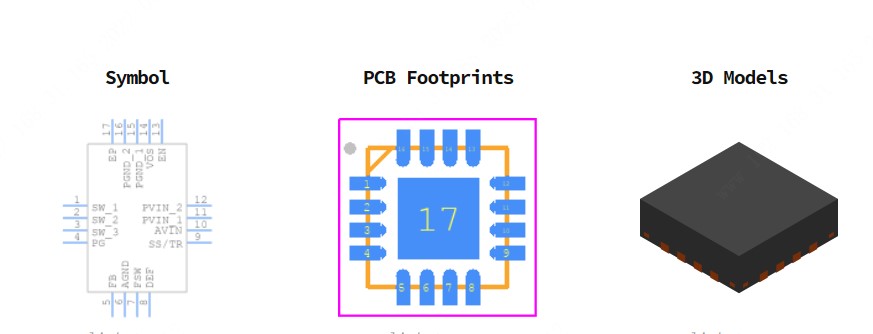 TPS62130RGTR引脚图和PCB焊盘图
