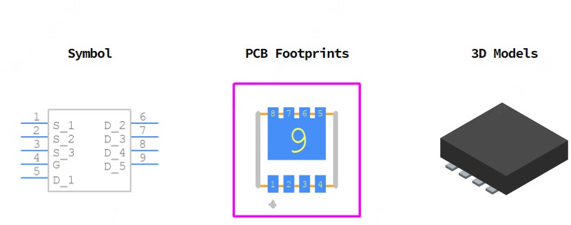 FDMC3612引脚图和PCB焊盘图
