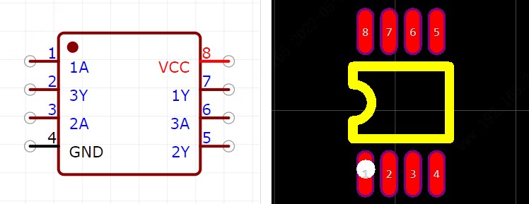 NC7NZ04K8X引脚图和PCB焊盘图