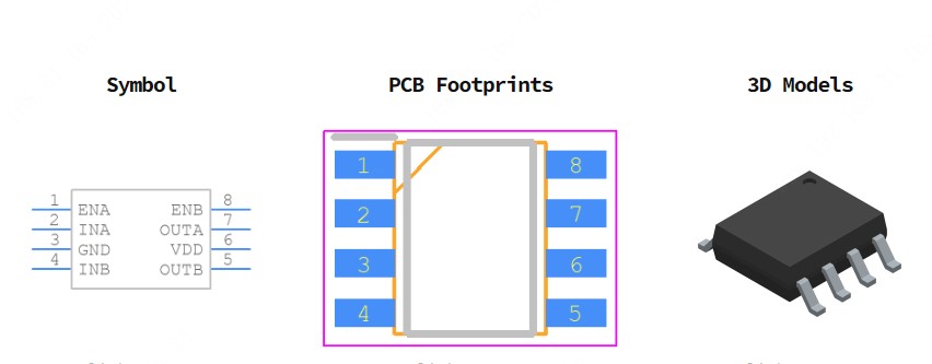FAN3224TMX引脚图和PCB焊盘图
