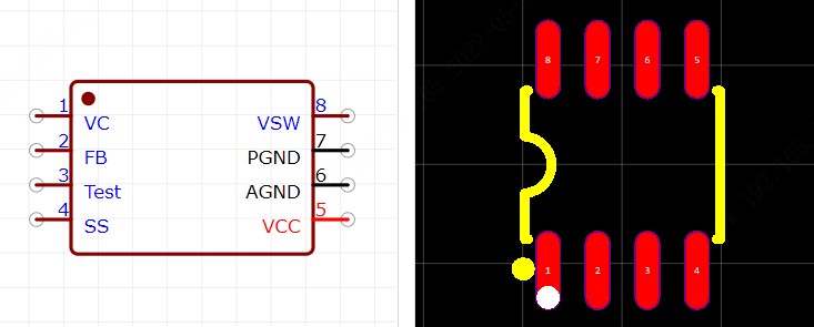 CS5171EDR8G引脚图和PCB焊盘图
