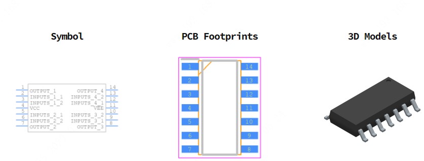 MC33074ADR2G引脚图和PCB焊盘图