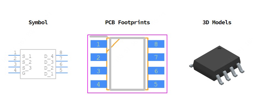 NTMS10P02R2G引脚图和PCB焊盘图