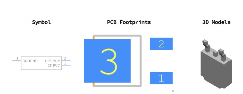 NCV7805BDTRKG引脚图和PCB焊盘图