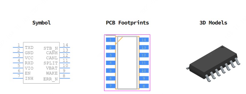TJA1043T/1J引脚图和PCB焊盘图