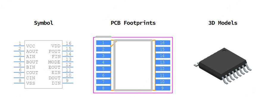 MC14504BDTR2G引脚图和PCB焊盘图