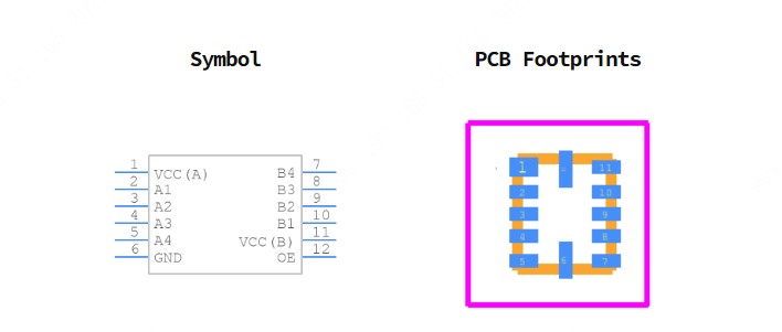 NTS0104GU12,115引脚图和PCB焊盘图