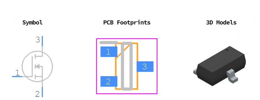 FDN335N引脚图和PCB焊盘图