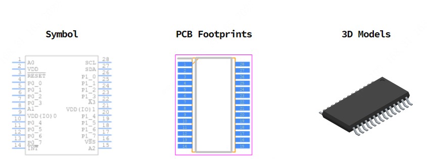 PCA9575PW2,118引脚图和PCB焊盘图