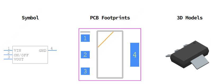 NCV33375ST3.3T3G引脚图和PCB焊盘图