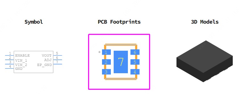 NCP5661MNADJT2G引脚图和PCB焊盘图
