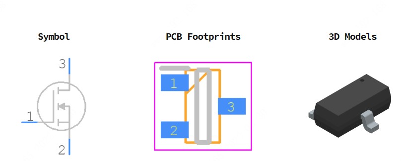 NDS331N引脚图和PCB焊盘图