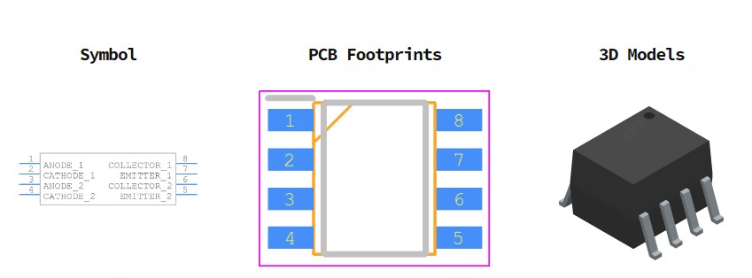 MOCD207R2M引脚图和PCB焊盘图