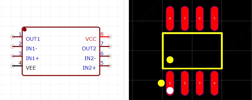 NCV33072DR2G引脚图和PCB焊盘图