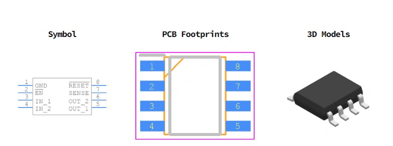 TPS7333QDR引脚图和PCB焊盘图