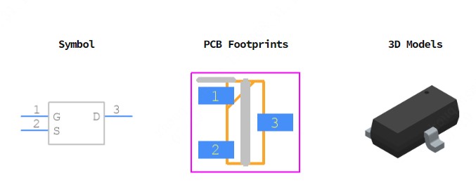 MMBF170LT1G引脚图和PCB焊盘图