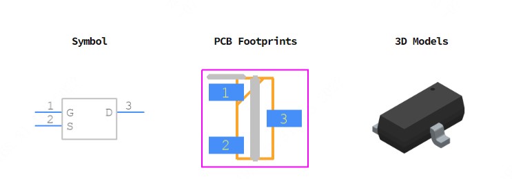 NTR4003NT1G引脚图和PCB焊盘图