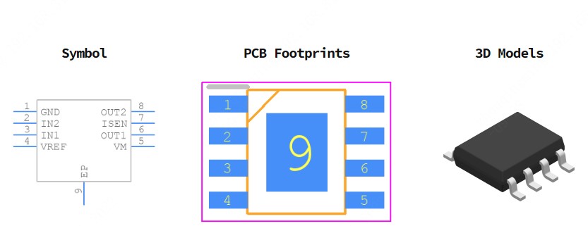 DRV8870DDAR引脚图和PCB焊盘图