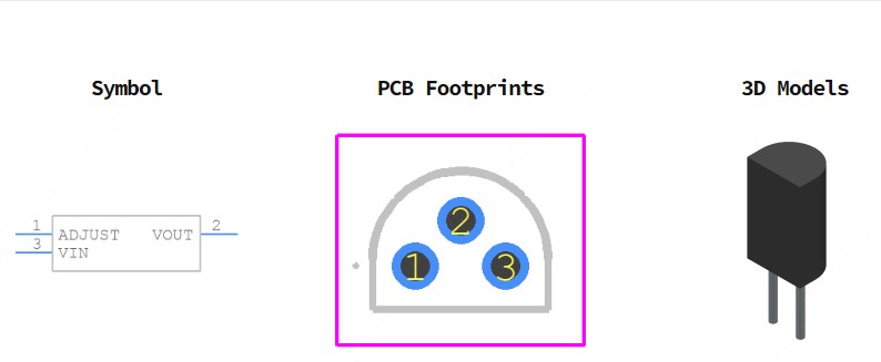 LM317LZG引脚图和PCB焊盘图