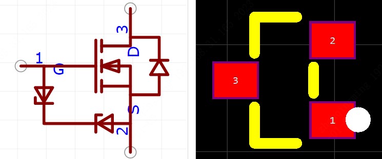 NX7002AK,215引脚图和PCB焊盘图