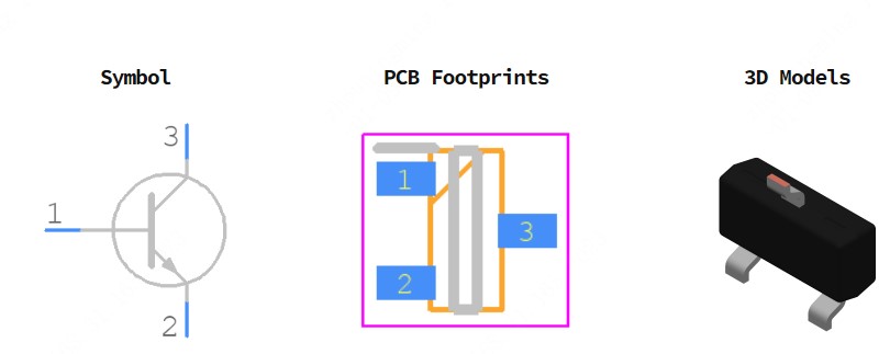 BC846B,215引脚图和PCB焊盘图