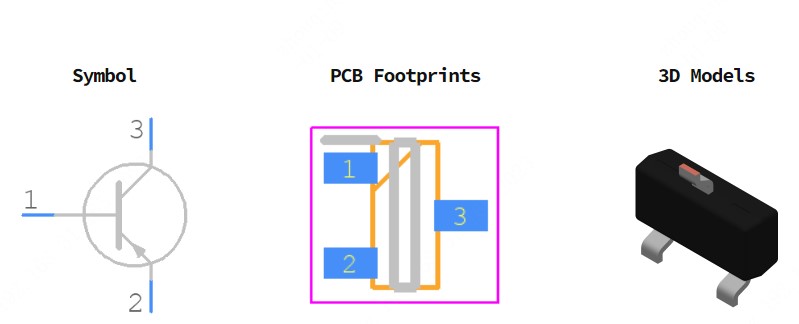 PMBT3906,215引脚图和PCB焊盘图
