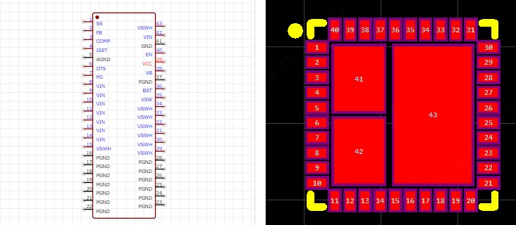 NCP3230MNTXG引脚图和PCB焊盘图