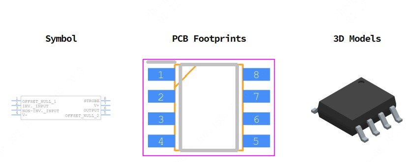 CA3140AMZ96引脚图和PCB焊盘图