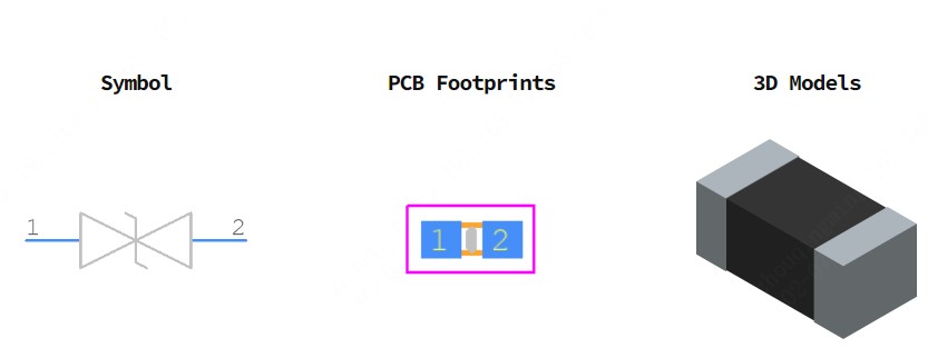 PESD0402-140引脚图和PCB焊盘图