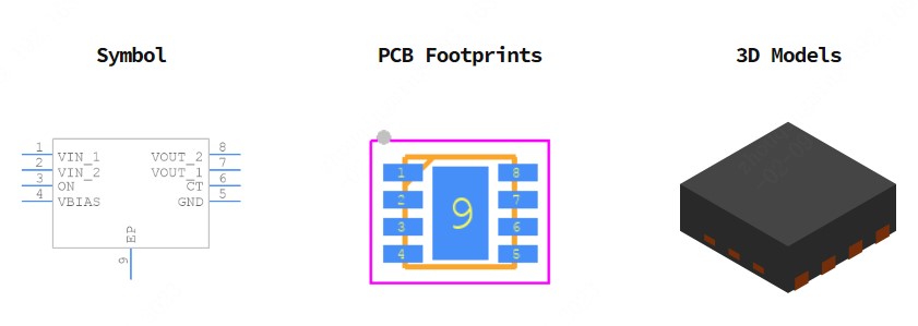TPS22975DSGR引脚图和PCB焊盘图