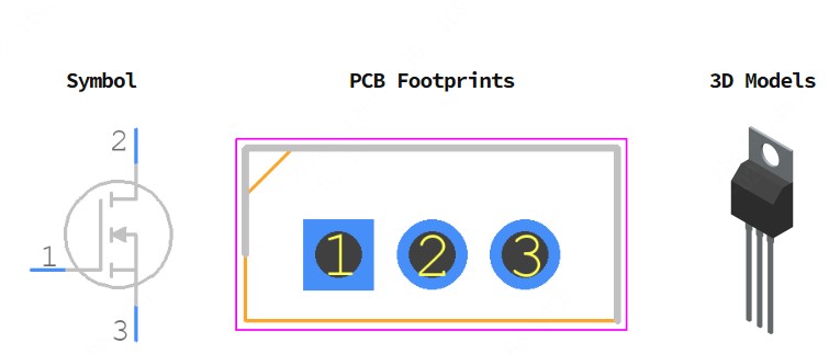 FDP18N50引脚图和PCB焊盘图