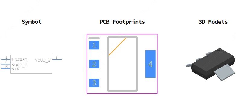 LM317MBSTT3G引脚图和PCB焊盘图